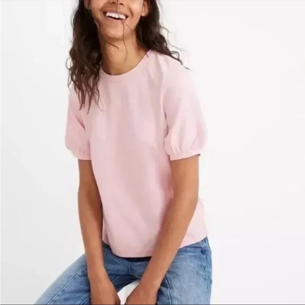 Madewell Puff Sleeve Tee Light Pink size XS
